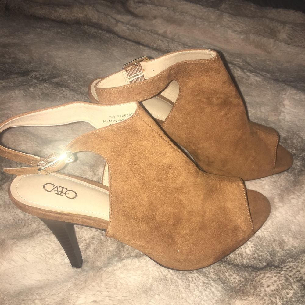 Faux suede heels